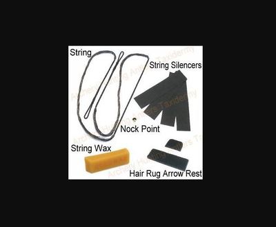 62'' AMO SAMICK KIT - 14 Strand Bow String - 4 SILENCERS WAX REST & NOCK POINT