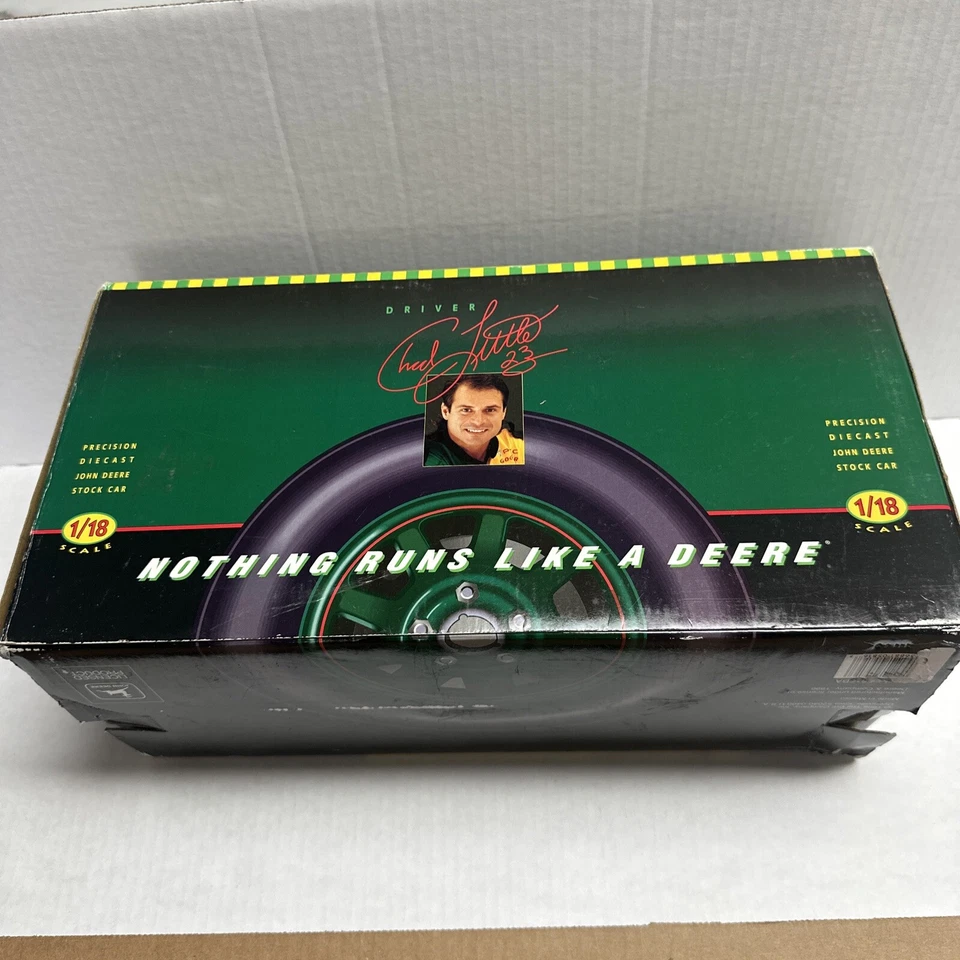 ERTL 1996 edición limitada. Coche de stock John Deere fundido a presión de precisión 1/18 Chad Little 23 Foto 2 de 3