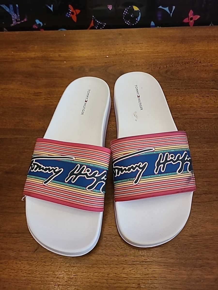 Otrain Tommy Hilfiger Womens Flip Flops Sale Slide Sandal Rainbow