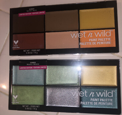 2 Wet n Wild 12 Colors Metallics & Neutrals Cream Paint Eyeshadow Palette New