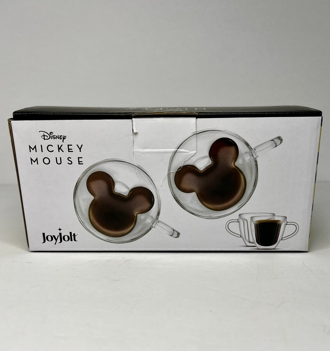 JoyJolt Disney Mickey Mouse Double Wall Espresso Glasses Cups