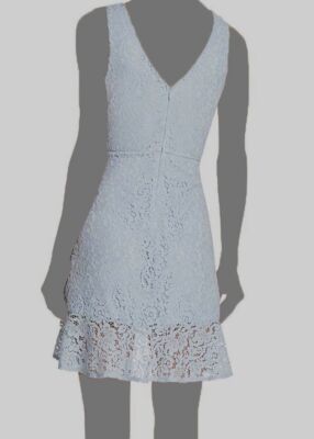 Aqua Women's Blue Floral Lace Sleeveless V-Neck Mini Dress Size M | eBay