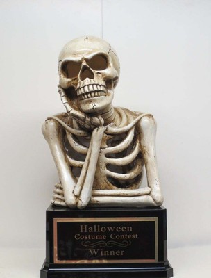 Halloween Trophy LIGHT UP Skeleton Bust for Best Costume Contest