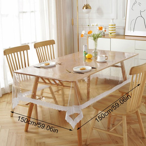 Clear Transparent Vinyl PVC Tablecloth Dining Table Protector Cover Waterproof - Picture 17 of 21
