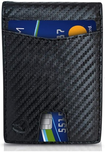 RFID Blocking Bifold Slim Leather Wallet for Men, Front Pocket, Bill/Receipt poc - Bild 12 von 20