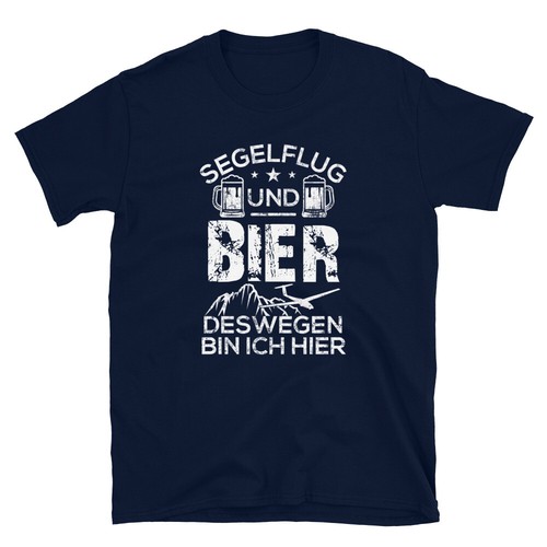 Segelfliegen Segelflug Und Bier Deswegen Bin Ich Hier T-shirt - Picture 3 of 3