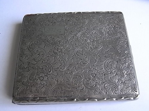Zigarettenetui Silber Farbe antik Monogramm MS oder SM - Bild 2 von 14