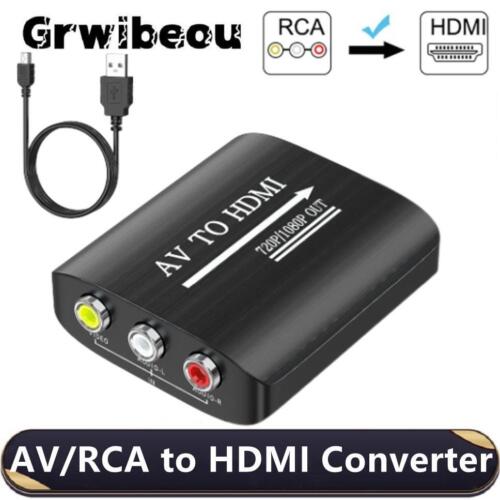 Hd 1080p Av to Hdmi Rca to Hdmi Composite Adapter Converter with USB Cable Cvbs