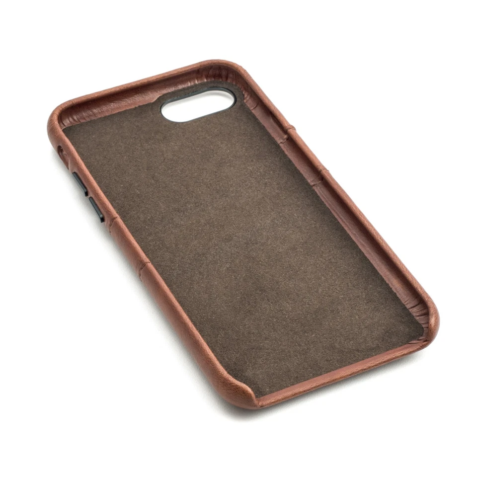 Funda tipo billetera Dockem Exec iPhone SE 3, SE 2, 8, 7, 2 tarjeteros cuero PU marrón Foto 2 de 4