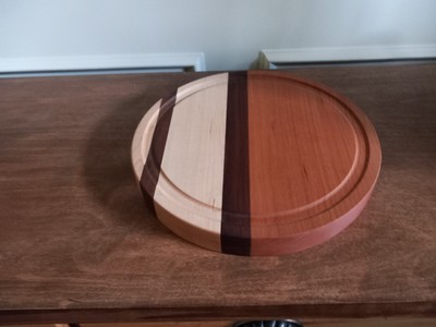 Handmade Round Solid Wood Cutting Board - Approx 12 inches 1-1/4 inch thick.
