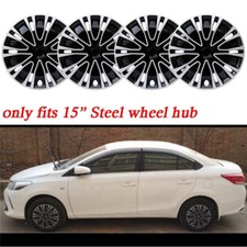 15 Set Of 4 Black Wheel Covers Fits R15 Tire Steel Rim Snap On Full Hub Caps 15 Set Of 4 Black Wheel Covers Fits R15 Tire Steel Rim Snap On Full Hub Caps