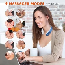 EMS Electric Cervical Pulse Neck Massager with Heat Muscle Relax Massage Therapy