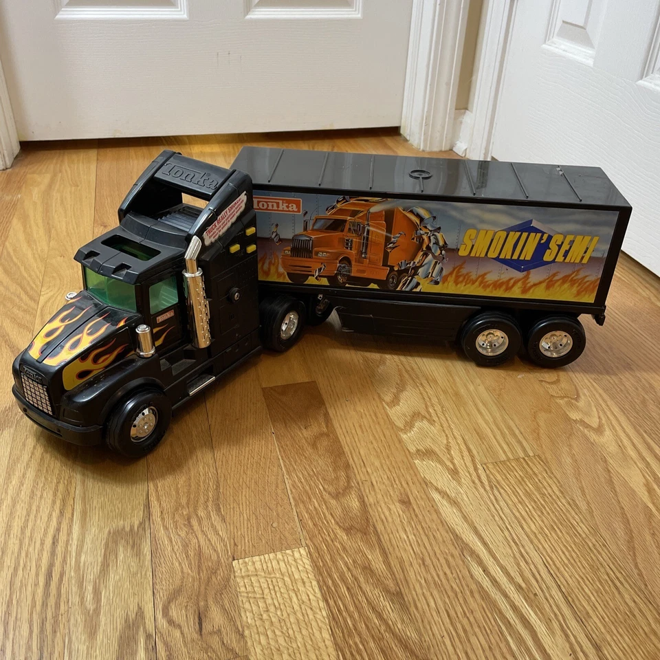 Semirremolque y remolque Smokin' Tonka 1994 de colección (parte de humo no probada) años 90 Foto 3 de 4