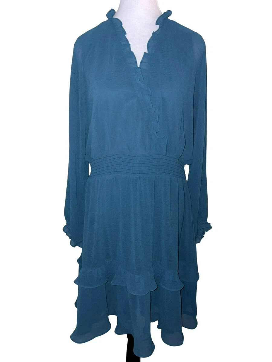 emma and michele blue dress Blue Floral Dress