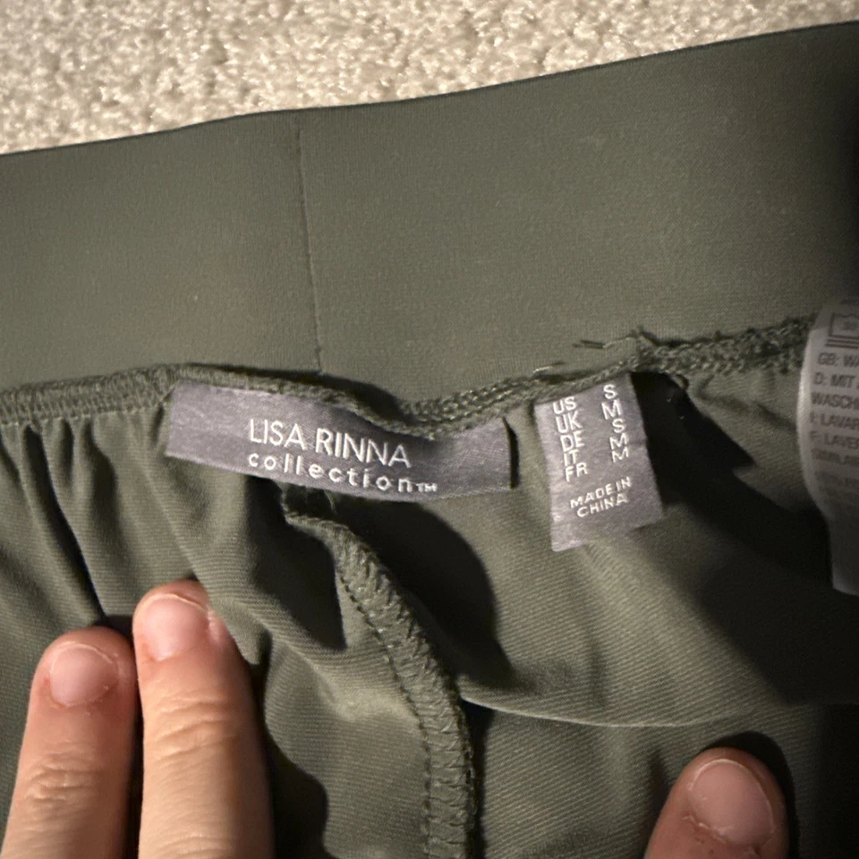 LISA RINNA Collection Size S Olive Green Pull-On Stretch ANKLE JOGGER PANTS - Image 4 of 4