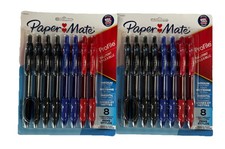 NEW 2 SETS Paper Mate Profile Ballpoint Medium 1.0 Point Black Blue Red 16 pens