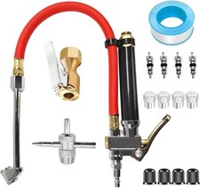 Heavy Duty Tire Pressure Gauge With Inflator Tire Inflator Gauge With Dual Head