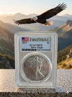 2017 $1 AMERICAN SILVER EAGLE PCGS MS70 FLAG FIRST STRIKE 1oz coin