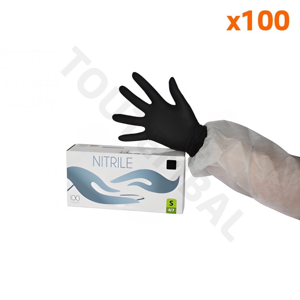 Gants en nitrile noir haute résistance et sensibilité tactile x100