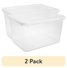 2 pack 20 Quart Small Storage Bin, Clear Plastic Storage Container with
