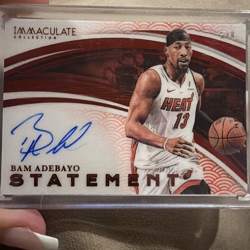 2024-25 Immaculate Collection Bam Adebayo Immaculate Ink Auto #5 /8 On Card ❤️🔥
