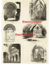 Church Architectural Features (3), Book Illustration (Print), c 1856