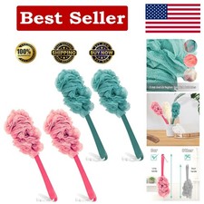 Back Scrubber for Shower, Loofah on a Stick as Shower Brush Exfoliating Body wi
