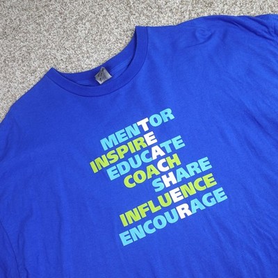 Gildan Teacher Mentor Inspire Royal Blue Graphic T-Shirt 2XL Solution Tree
