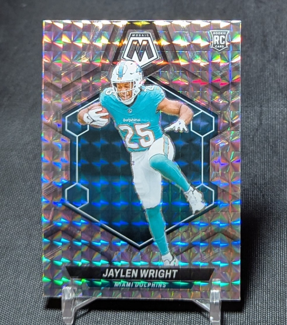 Jaylen Wright Silver Prizm Rookie 2024 Panini Mosaic Football Card #383 Dolphins