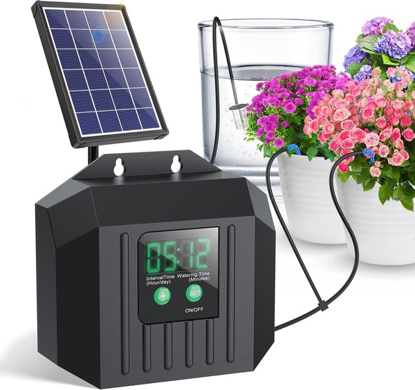 Solar BewäSserungssystem 3,5W Mit Timer FüR Garten Und Balkon 15M-image