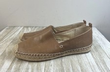 Sam Edelman Shoes Women  s Kesia Brown Tan Leather Espadrilles Slip on Size 8.5 M