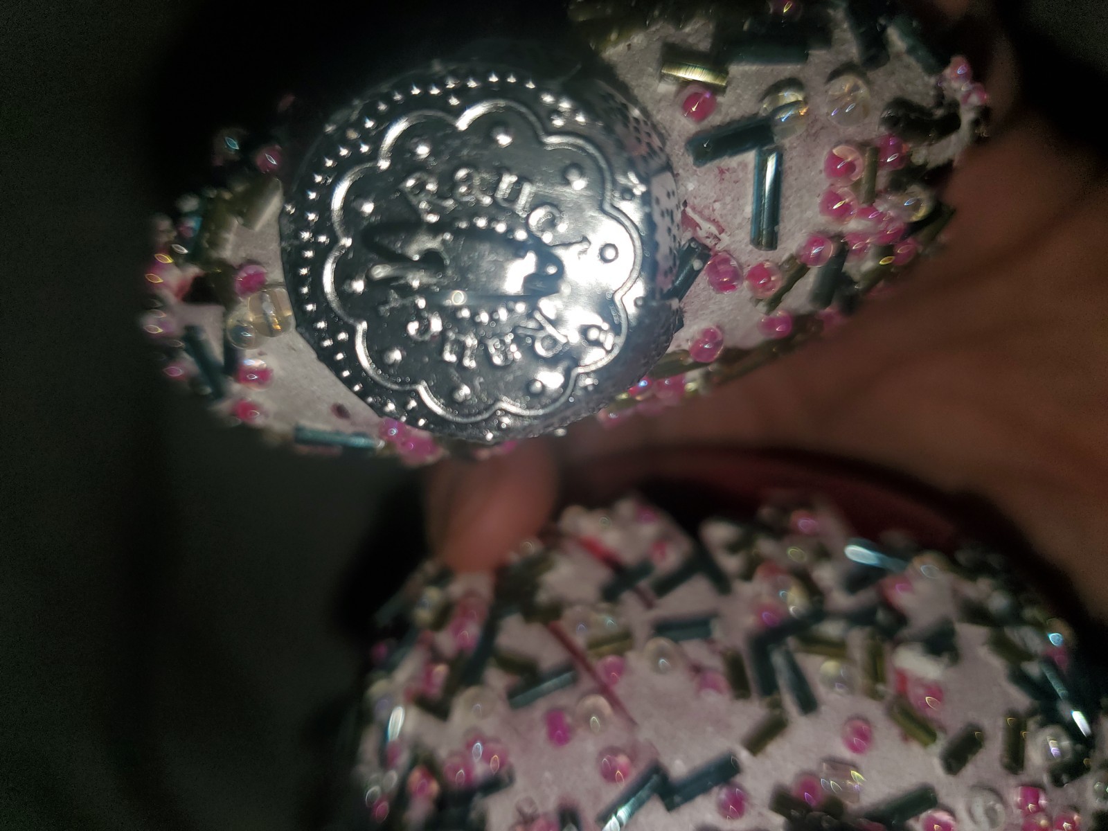 Rauch Candy Inspired Glass Christmas Ornaments Lot of 3 Pink Blue 