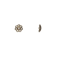 100 Antiqued Gold Plated Brass 6x2mm Round Cut Out Bead Caps to Fit 6-8mm Beads