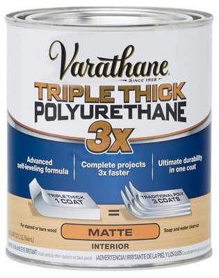 Triple Thick Polyurethane Clear Wood Finish | Self-Leveling Formula | Scratch...