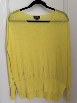MAX & CO MAX MARA  Yellow Thin Soft Long Sleeve Cashmere Oversized Sweater  XS
