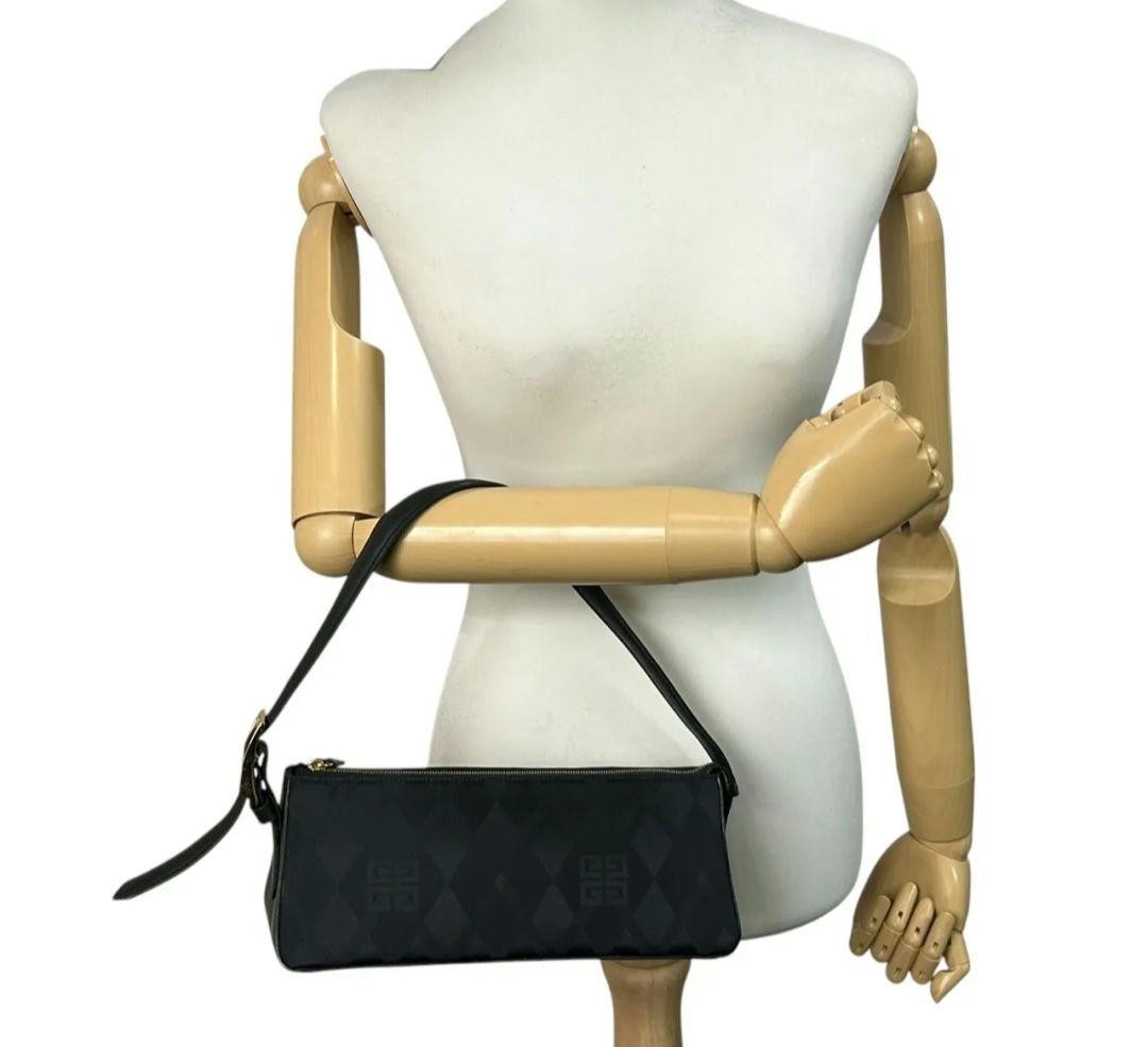 GIVENCHY 4G Logo Canvas Leather Mini Shoulder Hand Bag Black Vintage Auth Used thumbnail 16