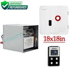 FOGATTI RV Tankless Water Heater InstaShower 7 with 18 x 18 in Black Door - USED