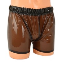 Latex Shorts Mit Breitem Bund Transparent - 0,4 Mm (S)