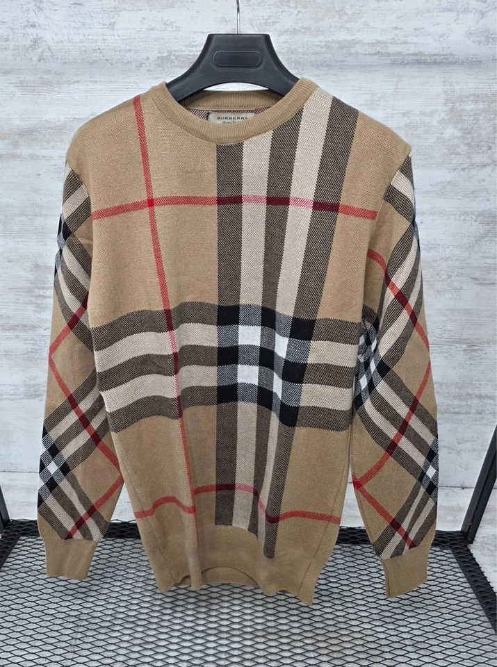 Suéter BURBERRY tamanho M regular manga longa cor bege masculino inverno - Imagem 3 de 4