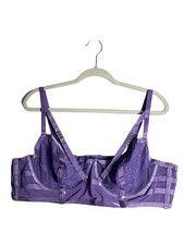 Torrid Curve Women's Purple Floral Lace Longline Underwire Bralette