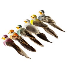 6pcs Artificial Birds, Colorful Fake Birds with Foam Realistic Feather, Lifel...