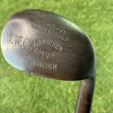 Antique JD Tucker Rut Niblick Hickory Shaft RH 37/5" D2 46 1910 Concave Face