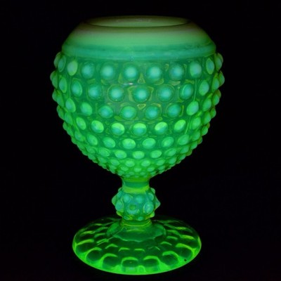 Imperial Uranium Glass Topaz Opalescent Stamm House Dewdrop Ball