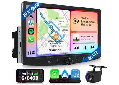 10.1'' QLED Car Stereo Wireless Apple CarPlay GPS Navigation 4G LTE WiFi 6 Audio