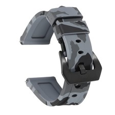Silicone Watch Bands 22mm Soft Watch Band with Black Buckle, Camo Gray