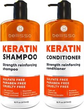 Keratin Shampoo and Conditioner Set Sulfate Free Anti Frizz Hair Repair