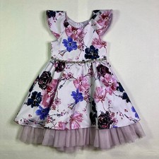 Rare Editions Floral Dress 4T Rhinestone Twirl Easter Spring