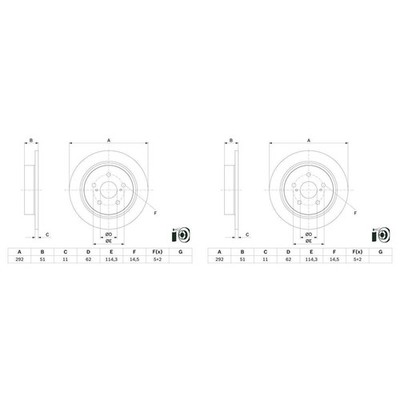 2x BOSCH BREMSSCHEIBEN Ø292mm HINTEN passend für TOYOTA C-HR | 0 986 479 H27