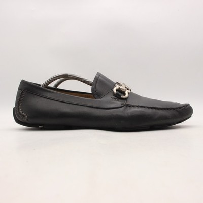 Salvatore Ferragamo Parigi Black Leather Horse Bit Loafers Men's Size 12 D Shoes