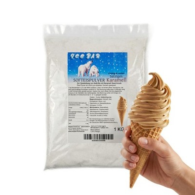 IceBär Softeis Pulver salziges Karamell 1 kg für Softeismaschine 1:2,5 Mischung